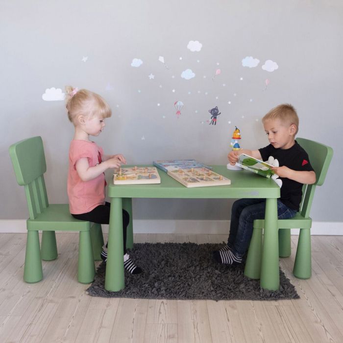 Aanpassen Ansichtkaart Idool Baby-Budget | FreeON Plastic Kindertafel met Stoeltjes Janus - Groen |  Baby-Budget